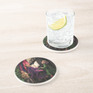 Dessous De Verre En Grès Chant de Noël le long