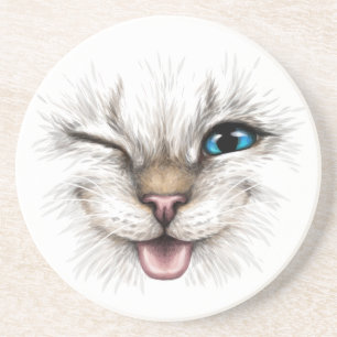 Dessous De Verre En Grès Chat