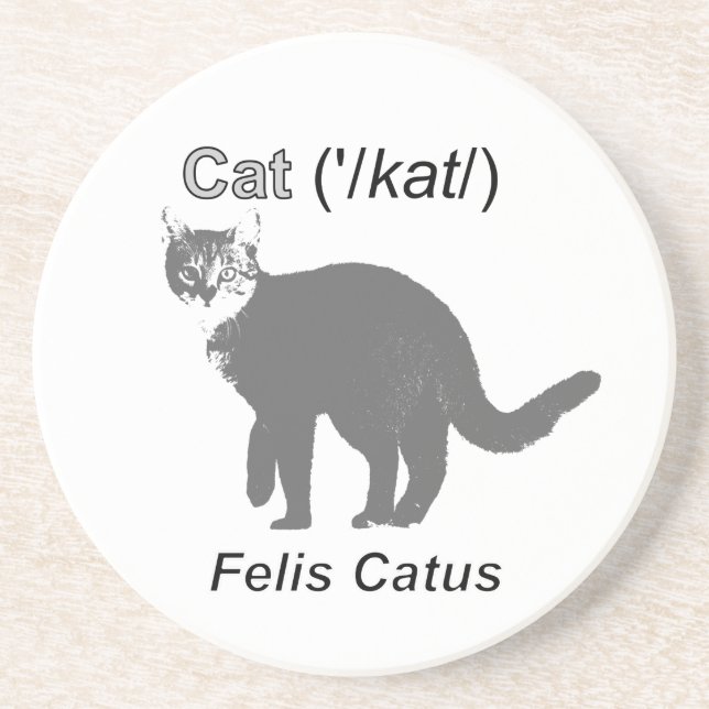 Dessous De Verre En Grès Chat Felis Catus (Devant)