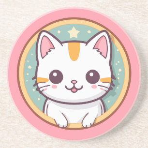 Dessous De Verre En Grès Chat japonais mignon Kawaii Kitten