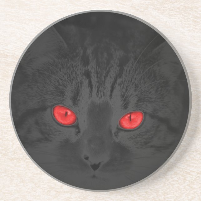 Dessous De Verre En Grès chat noir (Devant)