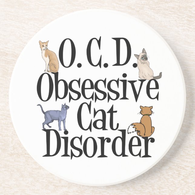 Dessous De Verre En Grès Chat observé (Devant)