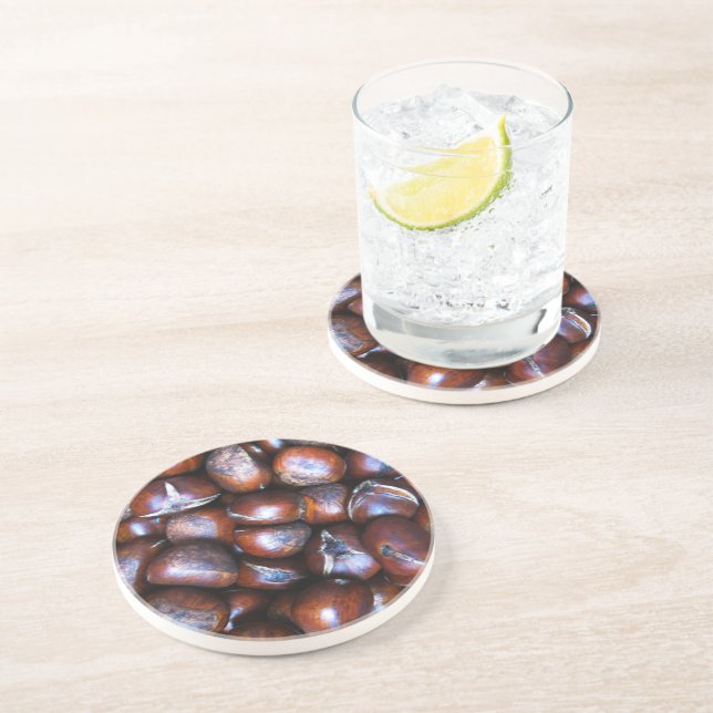 Dessous De Verre En Grès Châtaignes (Côté)