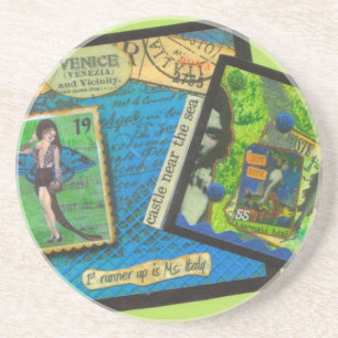 Dessous De Verre En Grès Château de Venise près du caboteur de mer