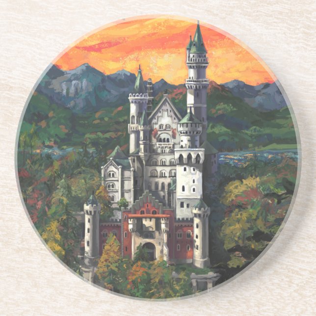 Dessous De Verre En Grès Château Schloss Neuschwanstein (Devant)