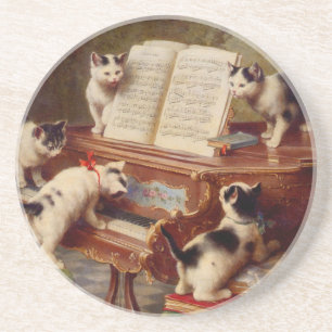 Dessous De Verre En Grès Chatons et piano
