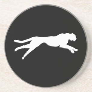 Dessous De Verre En Grès Cheetah d'art graphique blanc