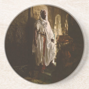 Dessous De Verre En Grès Chef maure Art africain Peinture Portrait