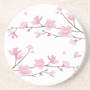 Dessous De Verre En Grès Cherry Blossom - Arrière - plan transparent