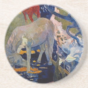 Dessous De Verre En Grès Cheval blanc de Paul Gauguin, Art Vintage
