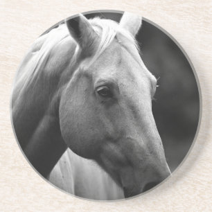 Dessous De Verre En Grès Cheval blanc noir
