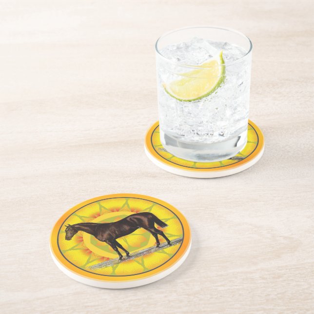 Dessous De Verre En Grès Cheval Brown (Côté)