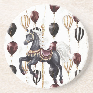 Dessous De Verre En Grès Cheval de carrousel cirque ballons