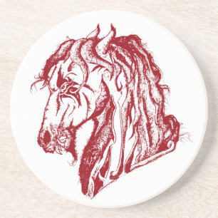 Dessous De Verre En Grès Cheval diable en colère en rouge et choisir votre 