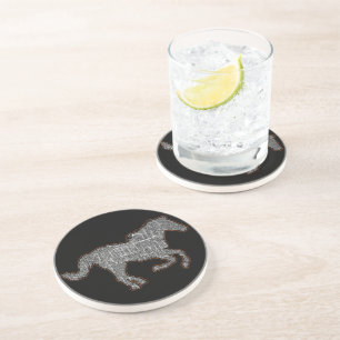 Dessous De Verre En Grès cheval noir