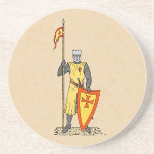 Dessous De Verre En Grès Chevalier médiéval du début du XIIIe siècle