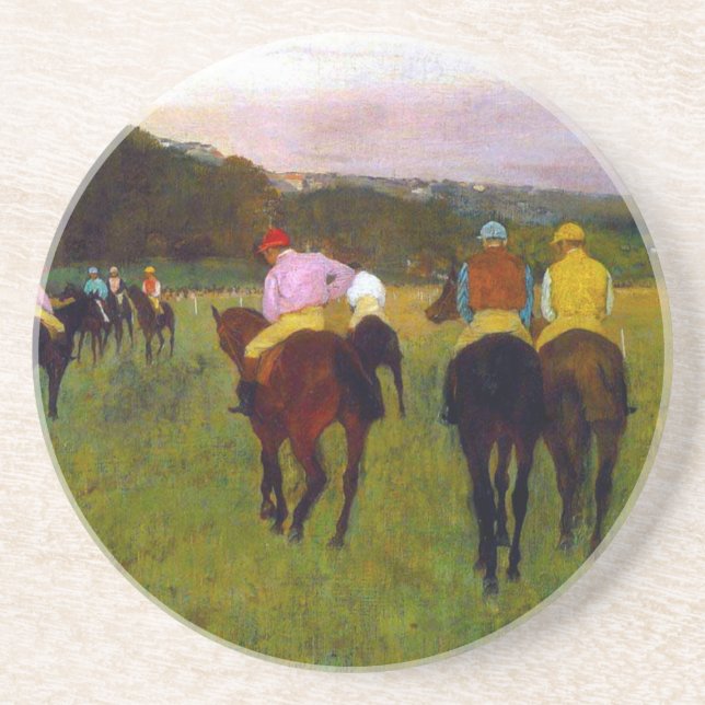 Dessous De Verre En Grès Chevaux de course Edgar Degas à Longchamp (Devant)