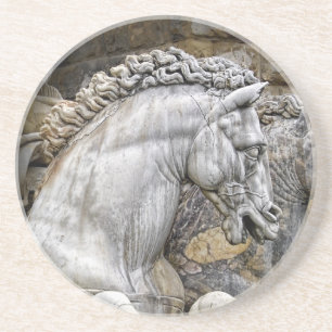 Dessous De Verre En Grès Chevaux de statue Italie 1 de Neptune