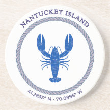 Chic bleu côtier Lobster & Cordage Plateau en grès