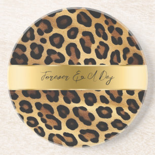 Dessous De Verre En Grès Chic Brown Leopard Mariage