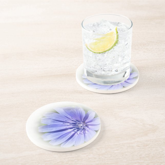 Dessous De Verre En Grès chicorée bleu pourpre (Côté)