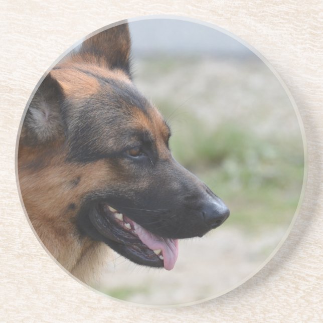 Dessous De Verre En Grès Chien de berger allemand doux (Devant)