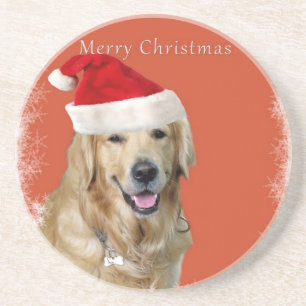 Dessous De Verre En Grès Chien de Noël