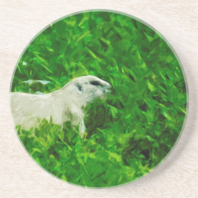Dessous De Verre En Grès Chien des Prairies Impressionnisme Abstrait (Devant)