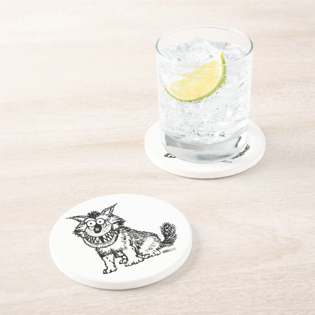 Dessous De Verre En Grès Chien fou (Côté)