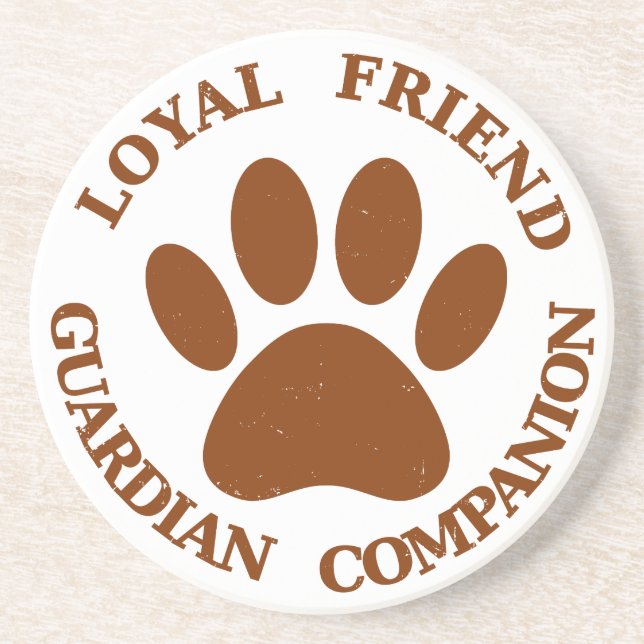 Dessous De Verre En Grès Chien Paw Loyal Friend (Devant)
