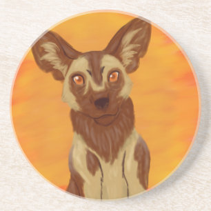 Dessous De Verre En Grès Chien sauvage africain