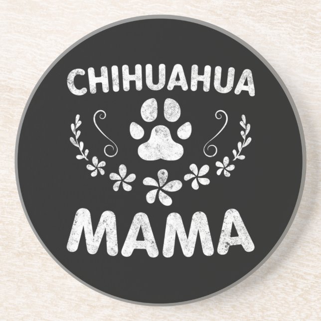 Dessous De Verre En Grès Chihuahua Mama (Devant)