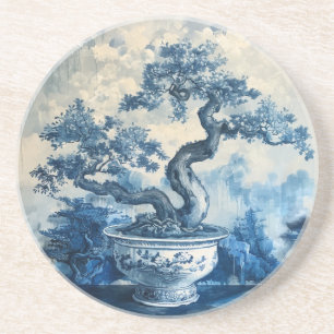 Dessous De Verre En Grès Chinoiserie Design en porcelaine bleue et blanche