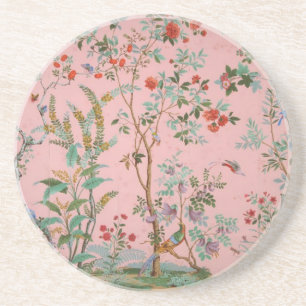 Dessous De Verre En Grès Chinoiserie rose