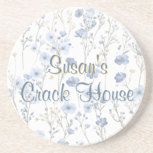 Dessous De Verre En Grès Chinoiserie Toile Bleue Paon Mahjong Personnalisé