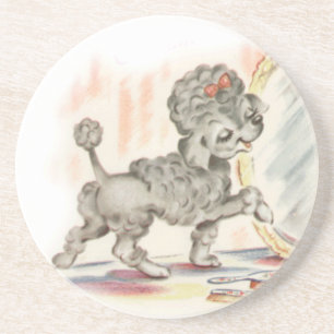 Dessous De Verre En Grès chiot dans le miroir