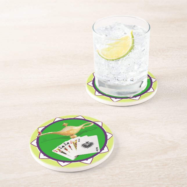 Dessous De Verre En Grès Chip de Poker Lampe Magique Las Vegas (Côté)