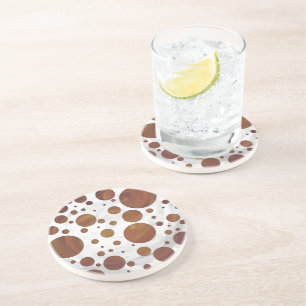 Dessous De Verre En Grès Chocolat Carmel Swirl Polka Dot