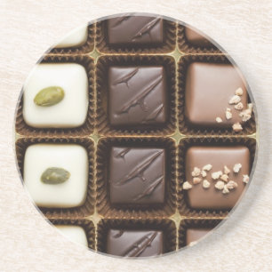 Dessous De Verre En Grès Chocolat de luxe fait main dans une boîte