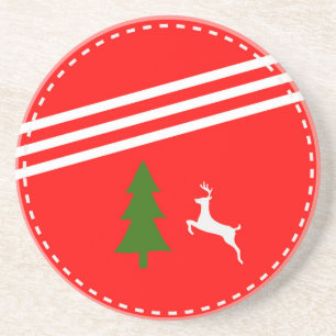 Dessous De Verre En Grès Christmas Cup Holder Red
