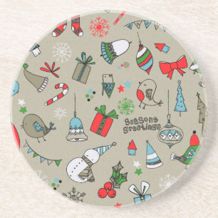 Dessous De Verre En Grès Christmas xmas pattern