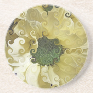 DESSOUS DE VERRE EN GRÈS CHRYSANTHEMUM