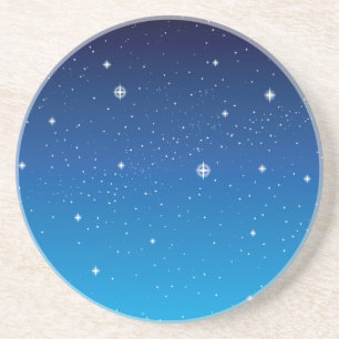 Dessous De Verre En Grès Ciel nocturne étoilé bleu profond