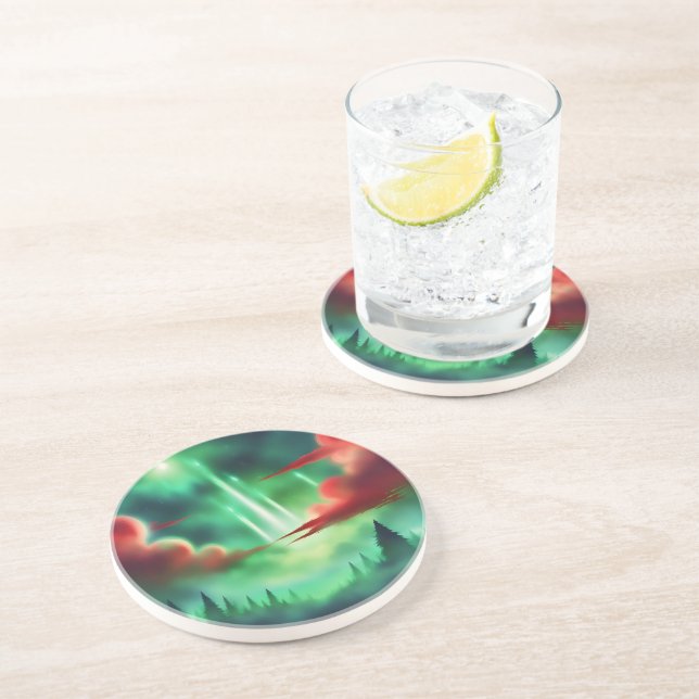 Dessous De Verre En Grès ciel vert (Côté)