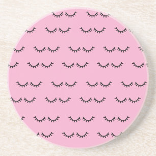 Dessous De Verre En Grès Cils Noir Rose
