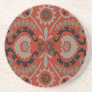 Dessous De Verre En Grès Cinnabar Suzani I
