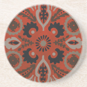 Dessous De Verre En Grès Cinnabar Suzani II