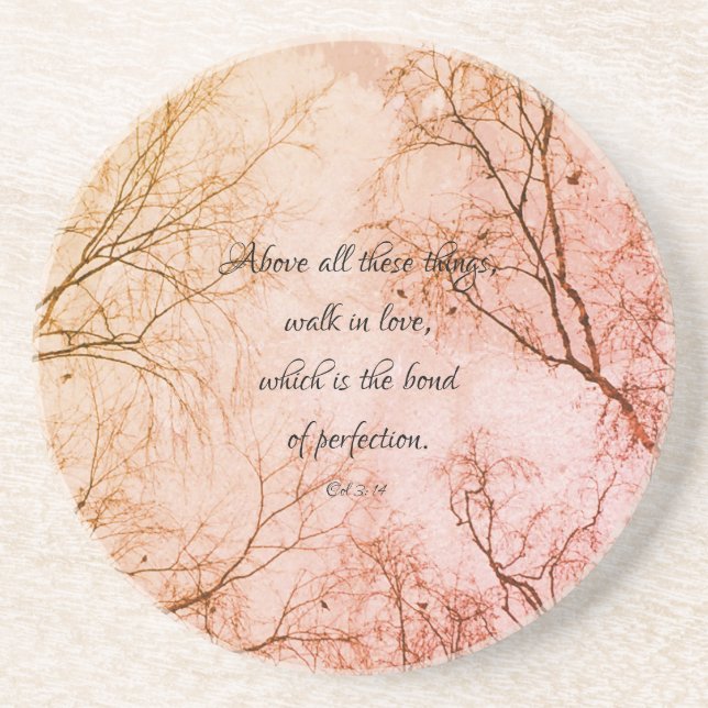 Dessous De Verre En Grès Citation d'amour biblique (Devant)