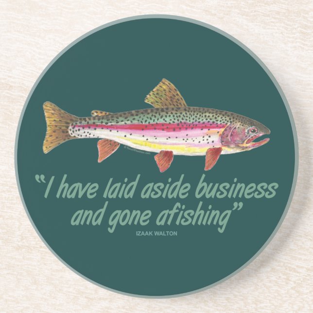 Dessous De Verre En Grès Citation de pêche (Devant)