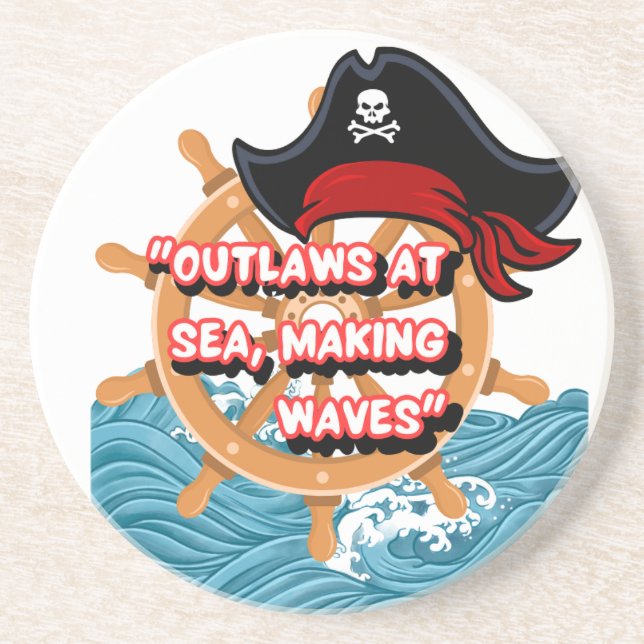 Dessous De Verre En Grès Citation de pirate (Devant)